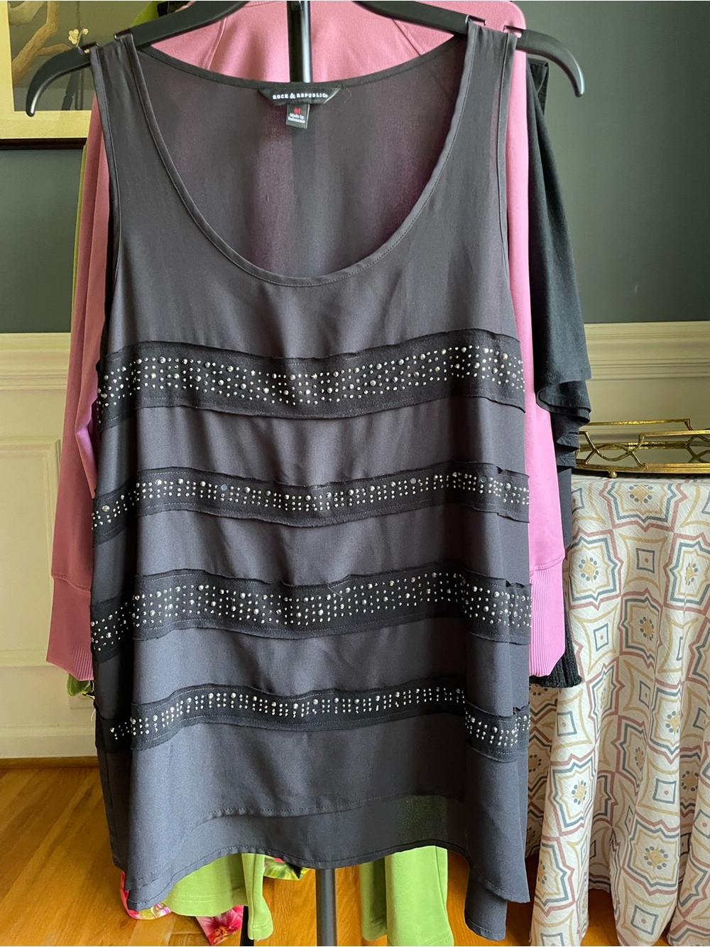 Rock & Republic Studded Tiered Tank Top